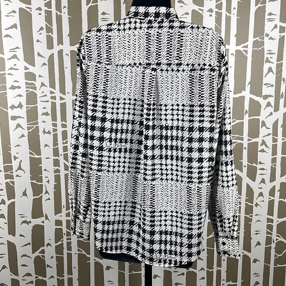Richard Allen X H&M Houndstooth Plaid Button Front Shirt 2 - Picture 3 of 9